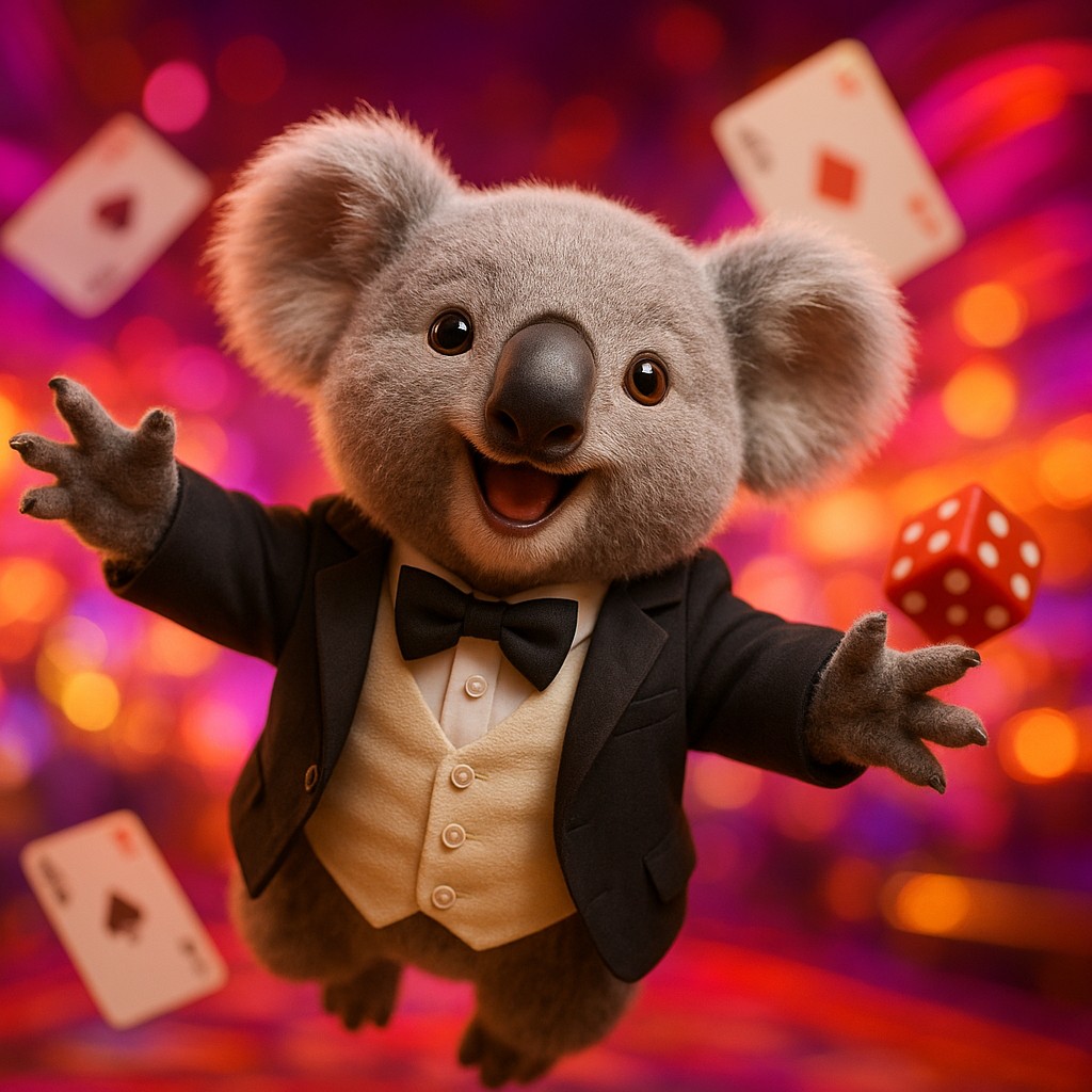 999k-এ সোনালি আলোয় তাস ও ডাইসের মাঝে উল্লাসিত একটি চরিত্র